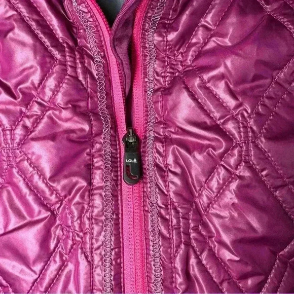 Lole Pink Burgundy Vegan down puffer vest womens size small - Picture 4 of 5